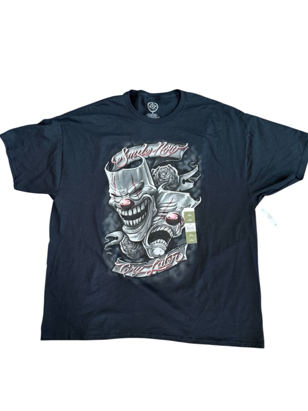 NWT Smile Now, Cry Later Theatre Masks Tshirt, Size XL